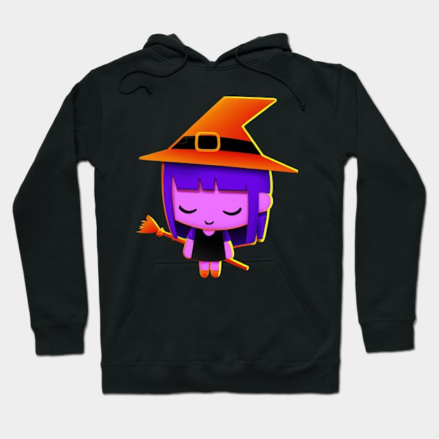 Little Witch Halloween Retro Colorful Kids Hoodie by BetterManufaktur